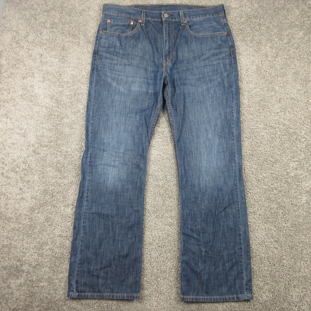 Levis Jeans Mens 36x32 Blue 527 Slim Bootcut Western Cowboy Faded Denim Pants
